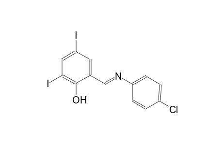 2-((E)-[(4-Chlorophenyl)imino]methyl)-4,6-diiodophenol