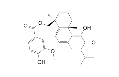 Benzoic acid, 4-hydroxy-3-methoxy-, [1,2,3,4,4a,6-hexahydro-5-hydroxy-1,4a-dimethyl-7-(1-methylethyl)-6-oxo-1-phenanthrenyl]methyl ester, (1S-cis)-