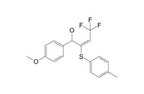 (E)-4,4,4-trifluoro-1-(p-methoxyphenyl)-2-(p-tolylthio)but-2-en-1-ol