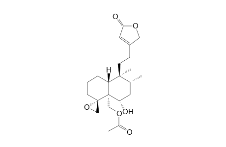 AJUGARIN-II;19-ACETOXY-4-ALPHA,18-EPOXY-6-ALPHA-HYDROXYNEOCLEROD-13-EN-15,16-OLIDE