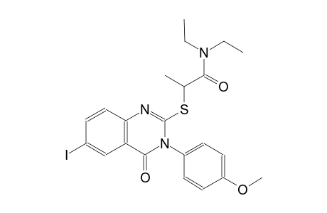 N,N-diethyl-2-{[6-iodo-3-(4-methoxyphenyl)-4-oxo-3,4-dihydro-2-quinazolinyl]sulfanyl}propanamide