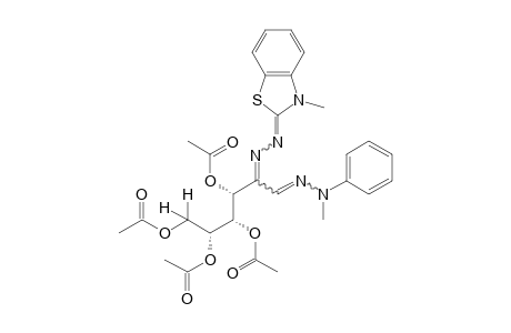 D-arabino-hexosulose, 1-(methylphenylhydrazone), azine with 3-methyl-2-benzothiazolinone, tetraacetate