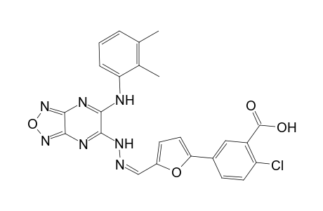 2-Chloranyl-5-[5-[(Z)-[[6-[(2,3-dimethylphenyl)amino]-[1,2,5]oxadiazolo[3,4-b]pyrazin-5-yl]hydrazinylidene]methyl]furan-2-yl]benzoic acid