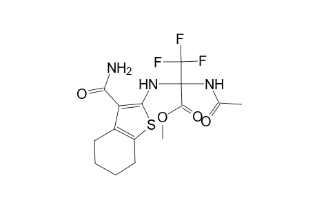 Propanoic acid, 2-acetylamino-2-(4,5,6,7-tetrahydro-3-aminocarbonyl-2-benzothienylamino)-3,3,3-trifluoro-, methyl ester