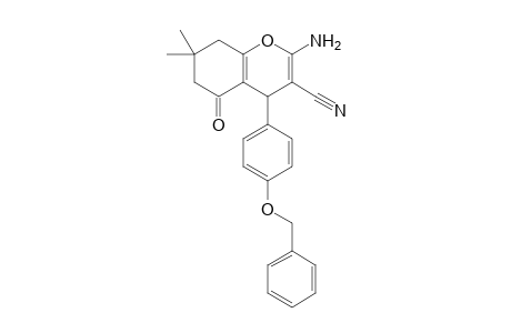 2-AMINO-4-(4'-BENZYLOXYPHENYL)-3-CYANO-5,6,7,8-TETRAHYDRO-7,7-DIMETHYL-5-OXO-4H-BENZOPYRAN