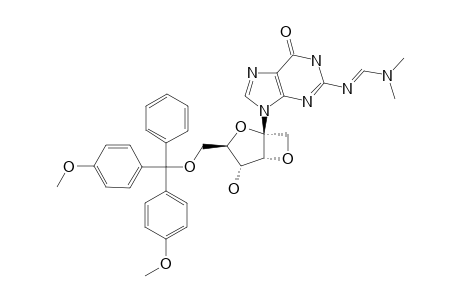 9-[1',3'-O-ANHYDRO-6'-O-(4,4'-DIMETHOXYTRITYL)-BETA-D-PSICOFURANOSYL]-N-(2)-[N,N-(DIMETHYLAMINO)-METHYLENE]-GUANINE