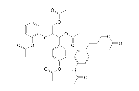 5-(3-Hydroxypropyl])-5'-[1,3-dihydroxy-2-(2-hydroxyphenoxy)propyl]-2,2'-dihydroxybiphenyl peracetate