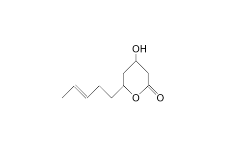 4-hydroxy-6-[(E)-pent-3-enyl]oxan-2-one