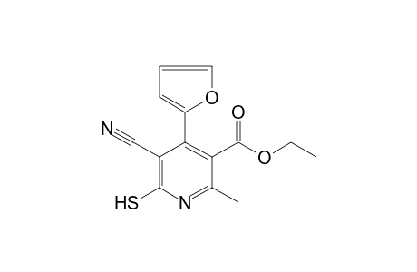 5-cyano-4-(2-furyl)-6-mercapto-2-methylnicotinic acid, ethyl ester