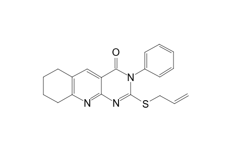 Pyrimido[4,5-b]quinolin-4(3H)-one, 6,7,8,9-tetrahydro-2-allylthio-3-phenyl-