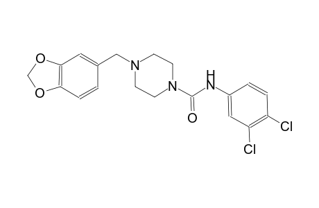 4-(1,3-benzodioxol-5-ylmethyl)-N-(3,4-dichlorophenyl)-1-piperazinecarboxamide