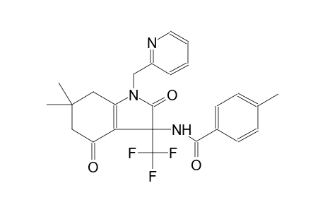 N-[6,6-dimethyl-2,4-dioxo-1-(2-pyridinylmethyl)-3-(trifluoromethyl)-2,3,4,5,6,7-hexahydro-1H-indol-3-yl]-4-methylbenzamide