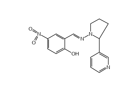 4-nitro-2-{N-[2-(3-pyridyl)-1-pyrrolidinyl]formimidoyl}phenol