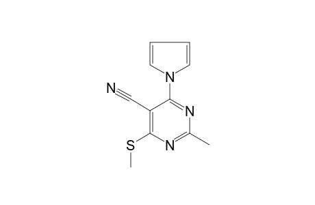 2-methyl-6-(methylthio)-4-(pyrrol-1-yl)-5-pyrimidinecarbonitrile