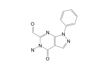 5-AMINO-4-OXO-1-PHENYL-4,5-DIHYDRO-1H-PYRAZOLO-[3,4-D]-PYRIMIDINE-6-CARBALDEHYDE