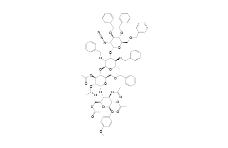 #8;4-METHOXYPHENYL-(2-AZIDO-3,4,6-TRI-O-BENZYL-2-DEOXY-ALPHA-D-GLUCOPYRANOSYL)-(1->3)-(2,4-DI-O-BENZYL-ALPHA-L-RHAMNOPYRANOSYL)-(1->4)-(2,3-DI-O-ACETYL-6-O-BEN