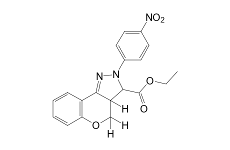 2-(p-nitrophenyl)-2,3,3a,4-tetrahydro[1]benzopyrano[4,3-c]pyrazole-3-carboxylic acid, ethyl ester