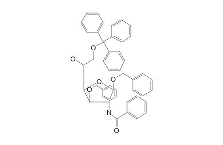 Benzyl 2-benzamido-3-o-benzyl-2-deoxy-6-o-trityl-D-glucofuranoside