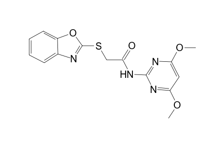 2-(1,3-benzoxazol-2-ylsulfanyl)-N-(4,6-dimethoxypyrimidin-2-yl)acetamide