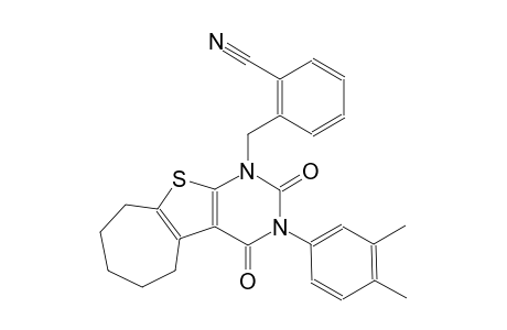 2-[(3-(3,4-dimethylphenyl)-2,4-dioxo-3,4,6,7,8,9-hexahydro-2H-cyclohepta[4,5]thieno[2,3-d]pyrimidin-1(5H)-yl)methyl]benzonitrile