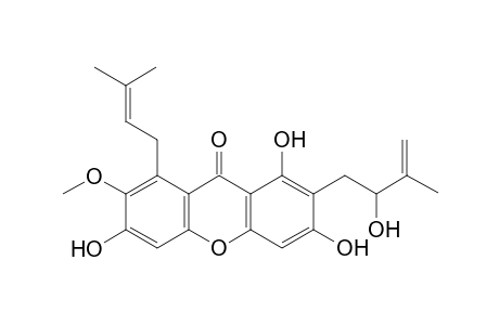 MANGOSTENOL;1,3,5-TRIHYDROXY-2-(2-HYDROXY-3-METHYLBUT-3-ENYL)-7-METHOXY-8-(3-METHYLBUT-2-ENYL)-XANTHONE