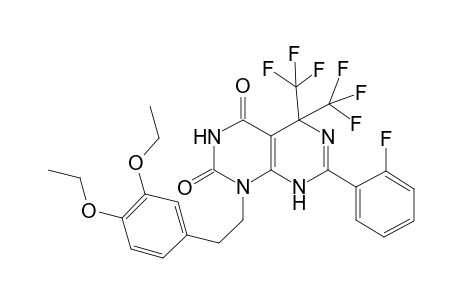 1-[2-(3,4-diethoxyphenyl)ethyl]-7-(2-fluorophenyl)-5,5-bis(trifluoromethyl)-5,8-dihydropyrimido[4,5-d]pyrimidine-2,4(1H,3H)-dione