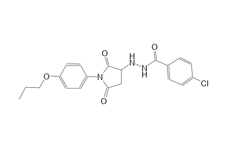 4-chloro-N'-[2,5-dioxo-1-(4-propoxyphenyl)-3-pyrrolidinyl]benzohydrazide