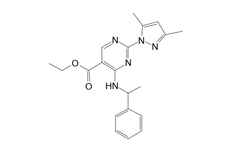 ethyl 2-(3,5-dimethyl-1H-pyrazol-1-yl)-4-[(1-phenylethyl)amino]-5-pyrimidinecarboxylate