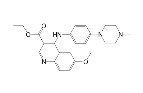 6-Methoxy-4-[4-(4-methyl-1-piperazinyl)anilino]-3-quinolinecarboxylic acid ethyl ester