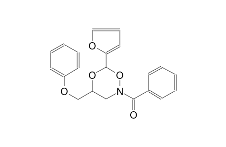 2H-1,5,2-dioxazine, 2-benzoyl-6-(2-furanyl)dihydro-4-(phenoxymethyl)-