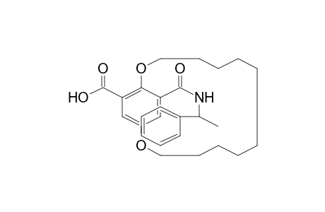 18-([(1-Phenylethyl)amino]carbonyl)-2,13-dioxabicyclo[12.2.2]octadeca-1(16),14,17-triene-15-carboxylic acid