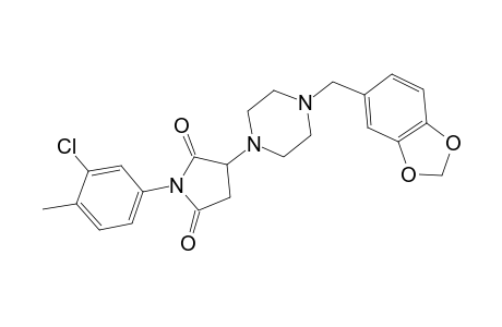 3-[4-(1,3-Benzodioxol-5-ylmethyl)-1-piperazinyl]-1-(3-chloro-4-methylphenyl)-2,5-pyrrolidinedione