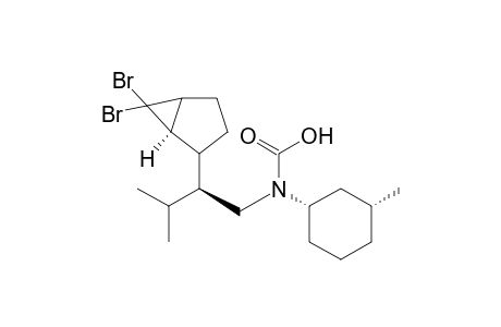 [2-((1R,2S)-6,6-Dibromo-bicyclo[3.1.0]hex-2-yl)-3-methyl-butyl]-((1S,3R)-3-methyl-cyclohexyl)-carbamic acid