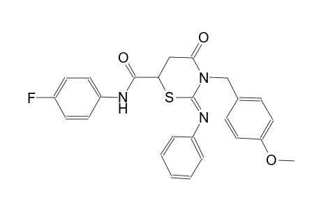 (2Z)-N-(4-fluorophenyl)-3-(4-methoxybenzyl)-4-oxo-2-(phenylimino)tetrahydro-2H-1,3-thiazine-6-carboxamide
