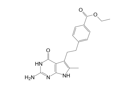 2-Amino-4-hydroxy-5-{2'-[p-(ethoxycarbonyl]ethyl}-5-methylpyrrolo[2,3-d]pyrimidine
