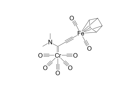 Pentacarbonyl{3-[dicarbonyl(.eta(5).-cyclopentadienyl)ferrio]-l-dimethylaminopropynylidene} chromium