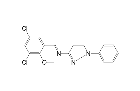 N-[(E)-(3,5-Dichloro-2-methoxyphenyl)methylidene]-1-phenyl-4,5-dihydro-1H-pyrazol-3-amine