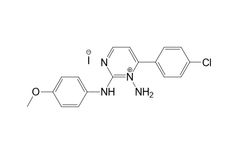 1-Amino-2-(4-methoxyphenyl)amino-4-(4-chlorophenyl)pyrimidinium Iodide