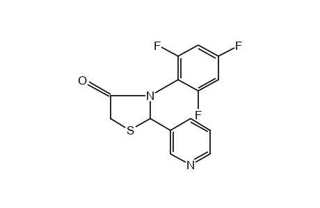 2-(3-pyridyl)-3-(2,4,6-trifluorophenyl)-4-thiazolidinone