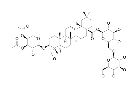 ASPEROSAPONIN-B;3-O-(3',4'-DI-O-ACETYL)-ALPHA-L-ARABINOPYRANOSYL-HEDERAGENIN-28-O-BETA-D-GLUCOPYRANOSYL-(1->6)-BETA-D-GLUCOPYRANOSIDE