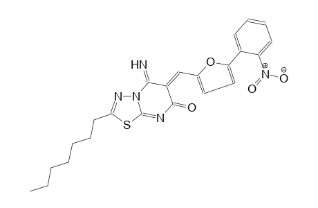 7H-[1,3,4]thiadiazolo[3,2-a]pyrimidin-7-one, 2-heptyl-5,6-dihydro-5-imino-6-[[5-(2-nitrophenyl)-2-furanyl]methylene]-, (6Z)-