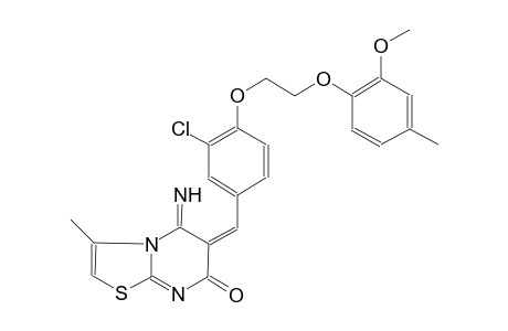 (6E)-6-{3-chloro-4-[2-(2-methoxy-4-methylphenoxy)ethoxy]benzylidene}-5-imino-3-methyl-5,6-dihydro-7H-[1,3]thiazolo[3,2-a]pyrimidin-7-one