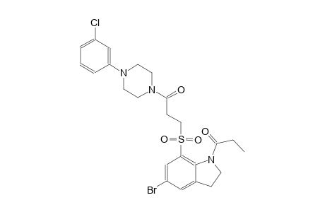 1H-indole, 5-bromo-7-[[3-[4-(3-chlorophenyl)-1-piperazinyl]-3-oxopropyl]sulfonyl]-2,3-dihydro-1-(1-oxopropyl)-