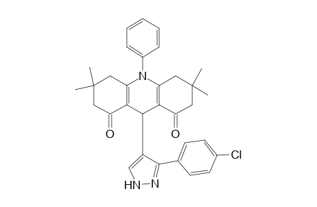 9-[3-(4-chlorophenyl)-1H-pyrazol-4-yl]-3,3,6,6-tetramethyl-10-phenyl-3,4,6,7,9,10-hexahydro-1,8(2H,5H)-acridinedione