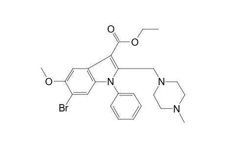 6-Bromo-5-methoxy-2-[(4-methyl-1-piperazinyl)methyl]-1-phenyl-3-indolecarboxylic acid ethyl ester