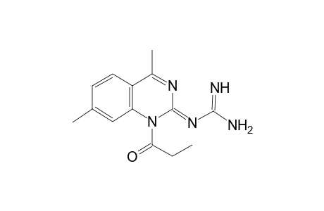 N-[(2E)-4,7-dimethyl-1-propionylquinazolinylidene]guanidine