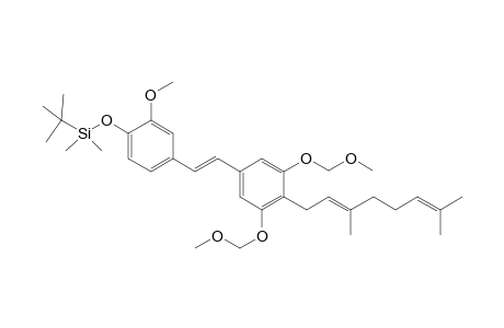 tert-Butyldimethylsilyloxy-4-((2E)-3,7-dimethyl-2,6-octadienyl)-3,5-bis(methoxymethoxy)phenylethenyl)-2-methoxybenzene