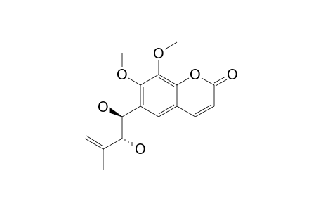 (+)-FATOUAIN_A;(+)-THREO-6-(1,2-DIHYDROXY-3-METHYLBUT-3-ENYL)-7,8-DIMETHOXY-[2-H]-CHROMEN-2-ONE