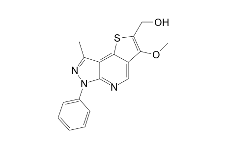 2-HYDROXYMETHYL-3-METHOXY-6-PHENYL-8-METHYL-PYRAZOLO-[3,4-B]-THIENO-[2,3-D]-PYRIDINE