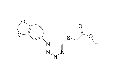 Acetic acid, 2-[1-(3,4-methylenedioxyphenyl)-5-tetrazolylthio]-, ethyl ester